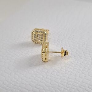 Rectangular diamonds  stud earrings
